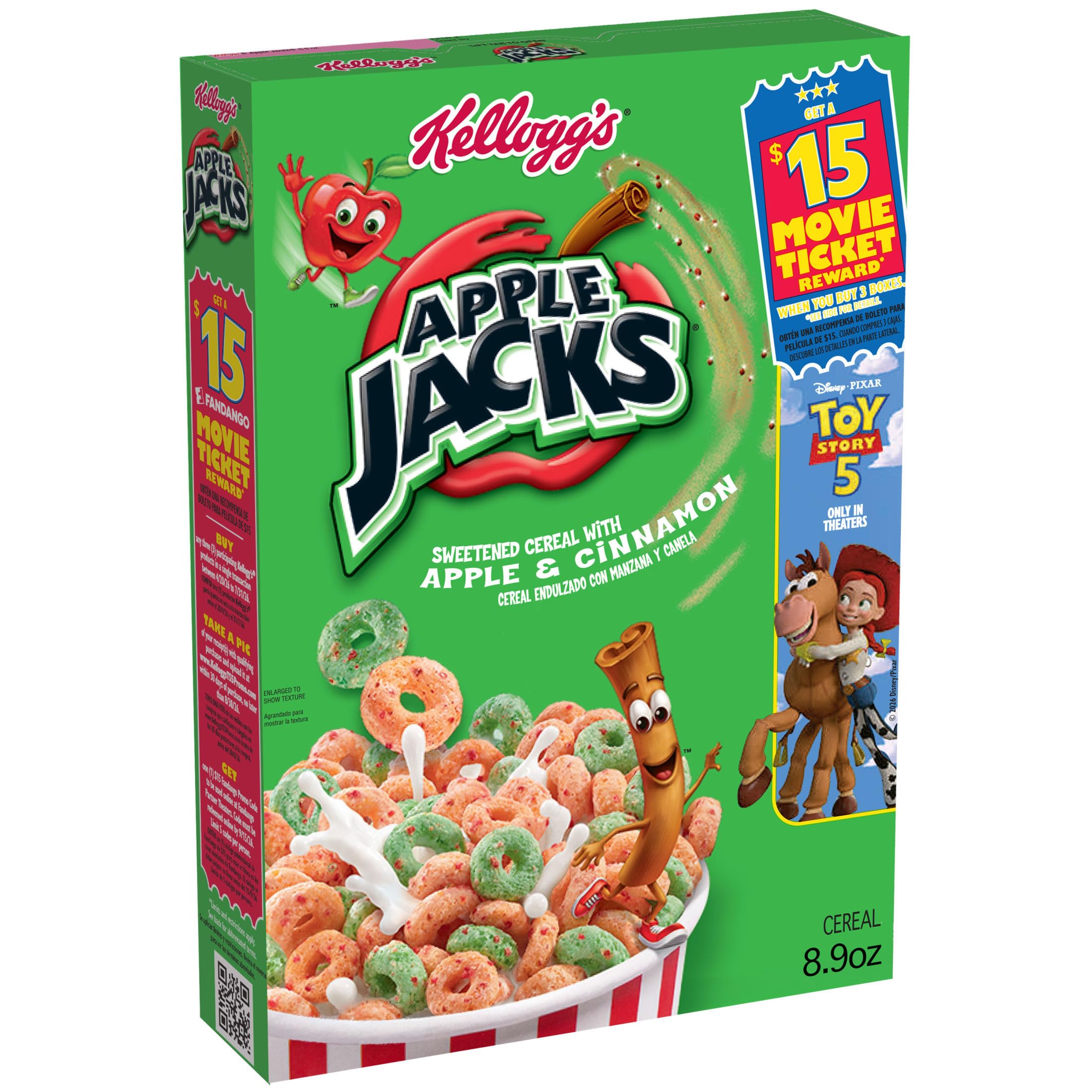 Kellogg's Apple Jacks Breakfast Cereal, Children's Cereal, Family